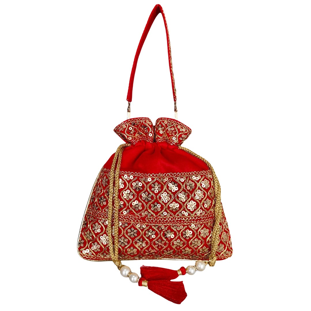 Shimmer Gleam Raw Silk Potli