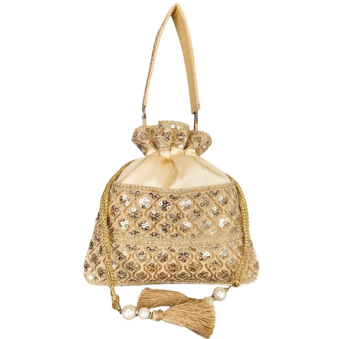 Shimmer Bliss Silk Potli Bag