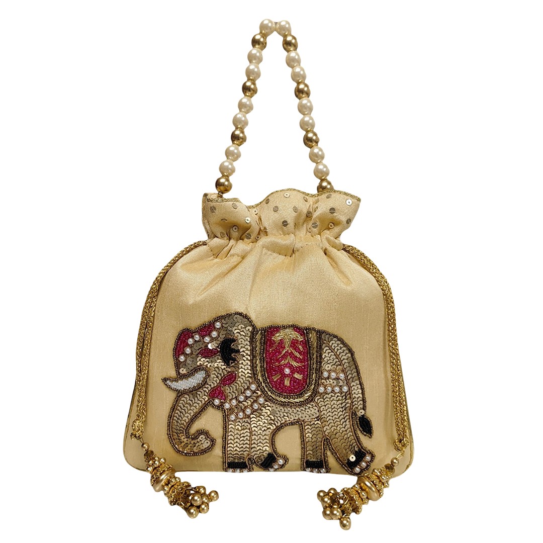 Royal Elephant Pearl Potli Bag