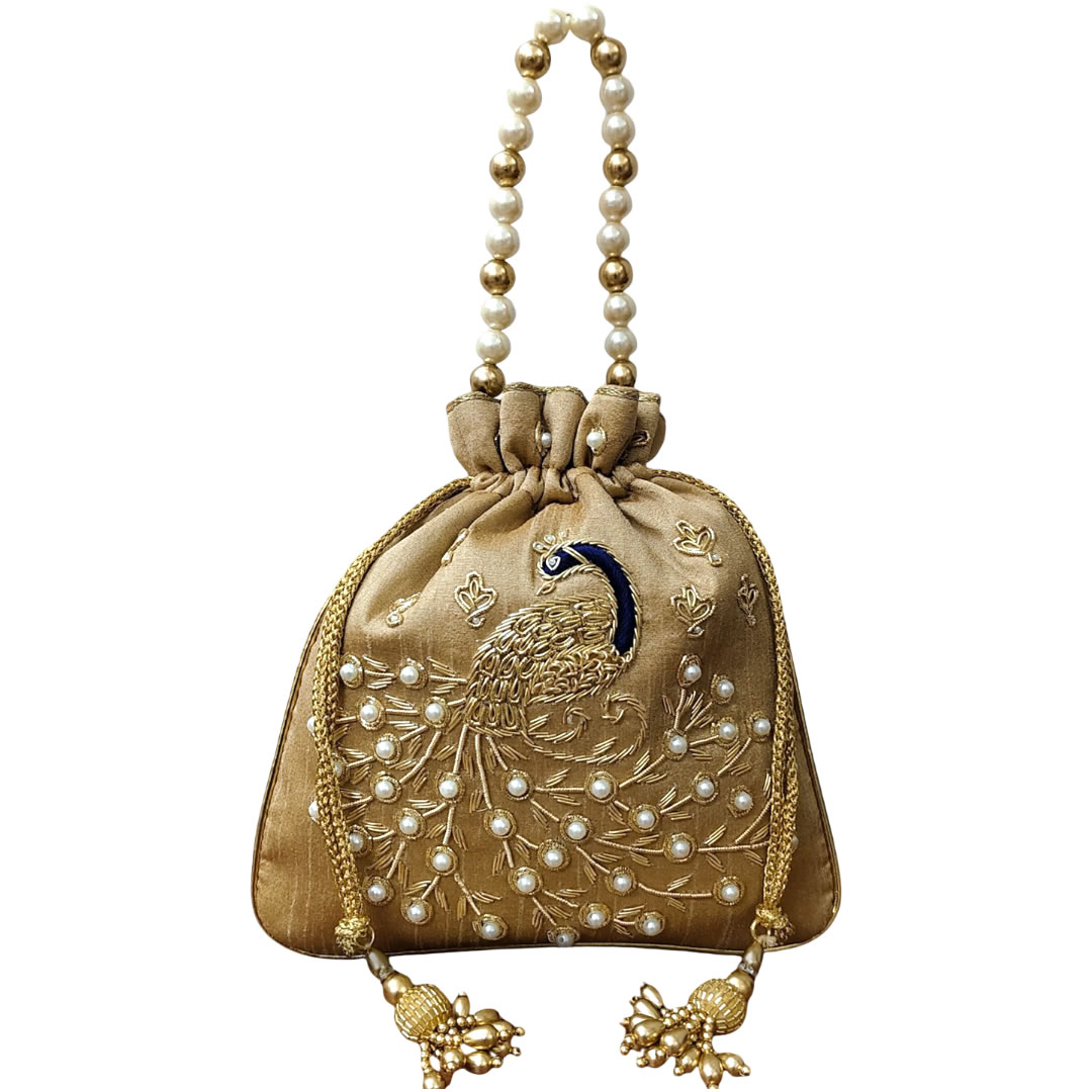Morni Pearl Embroidered Potli bag